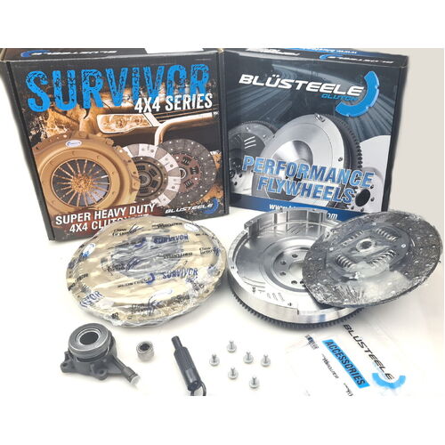 Blusteele Survivor Clutch Kit Upgraded Billet Flywheel for Mazda BT50 for Ford Ranger PX 3.2L